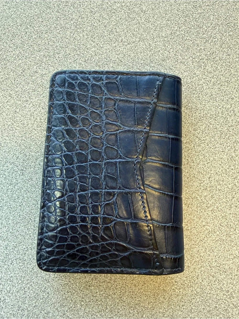 Louis Vuitton Blue Croc-Embossed Leather Card & Key Holder